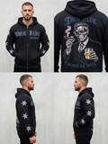 TRUE BLUE "COKE & CAV" PATCHED ZIP UP HOODIE