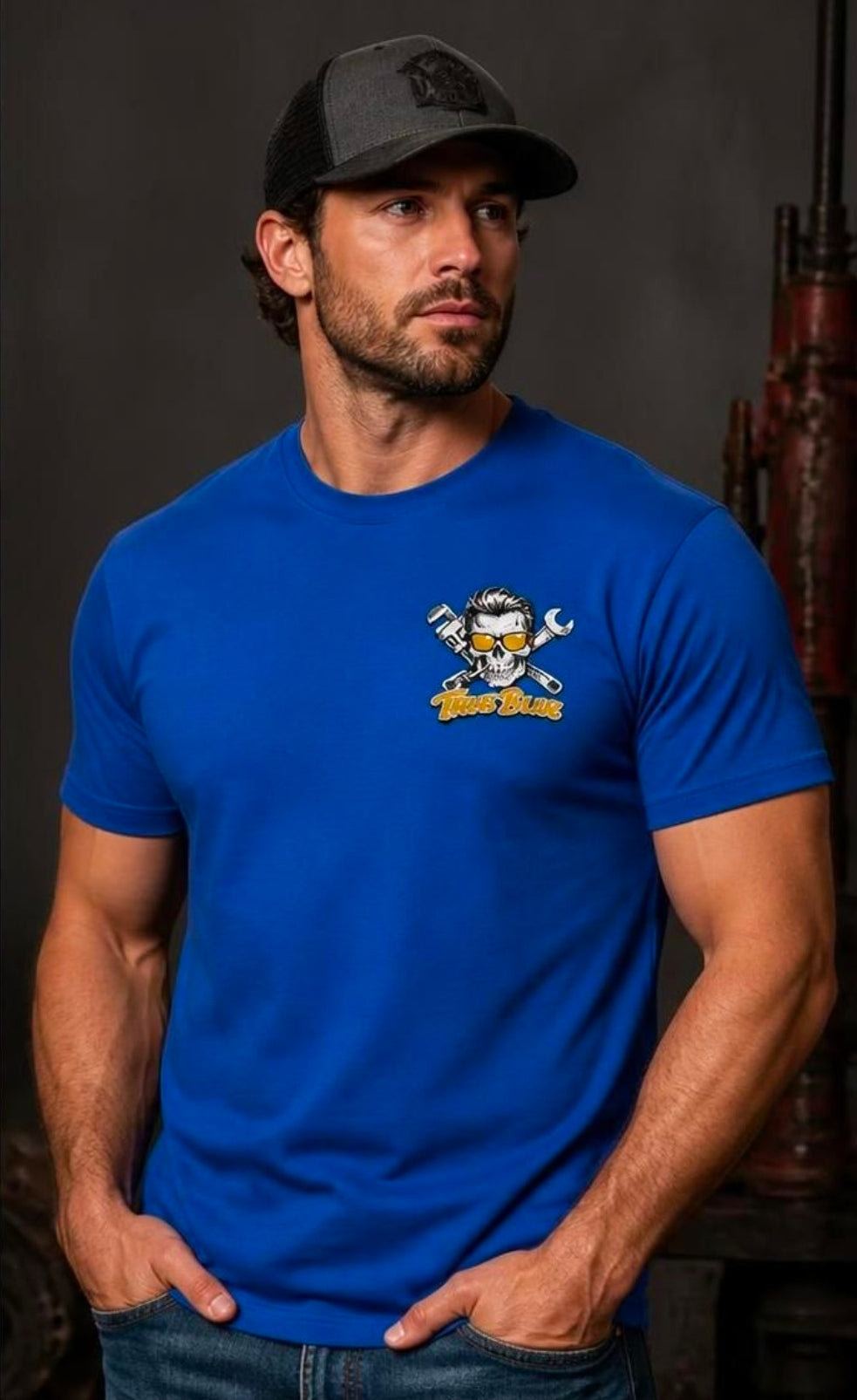 TRUE BLUE TRASH & CASH TEE