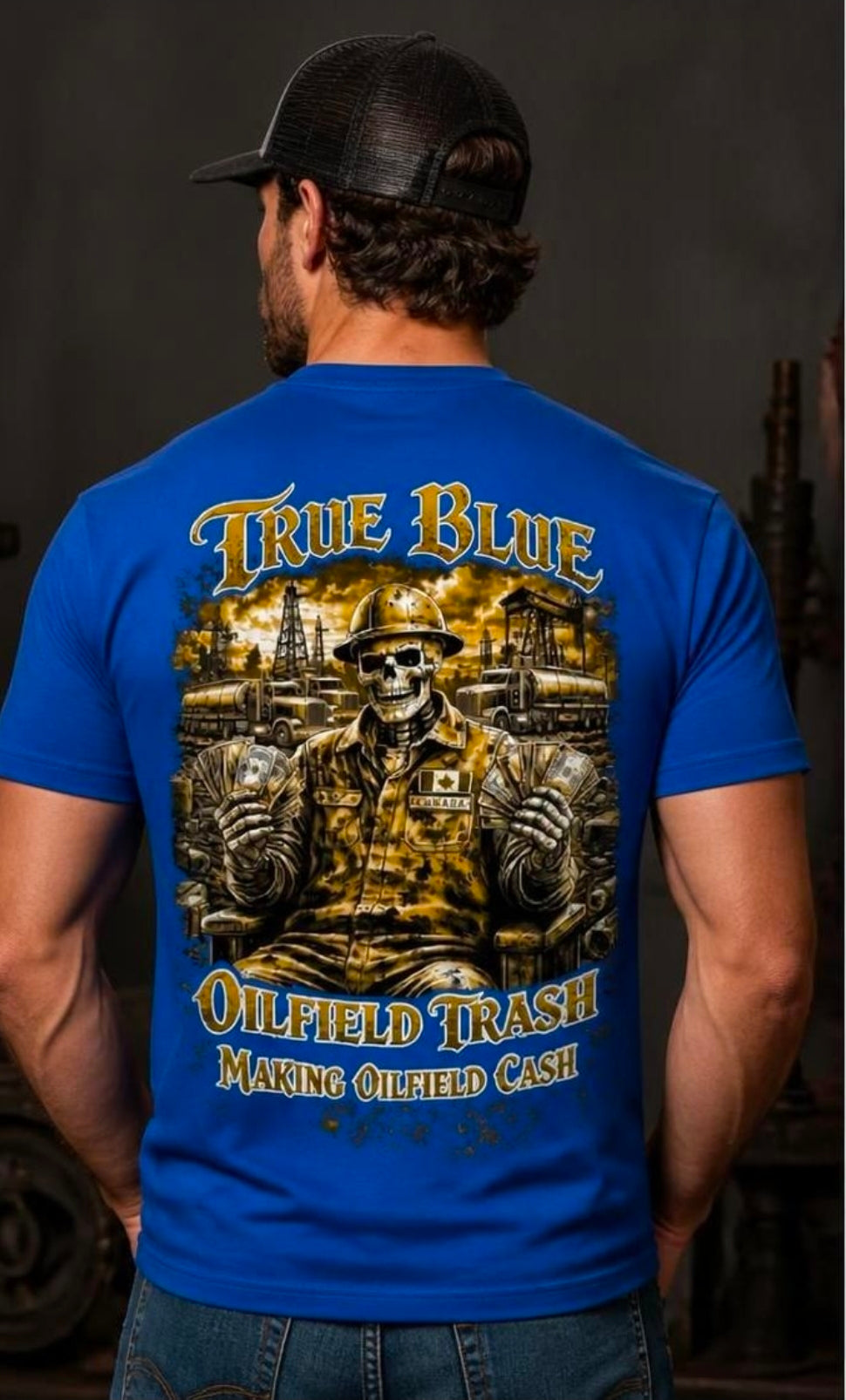 TRUE BLUE TRASH & CASH TEE