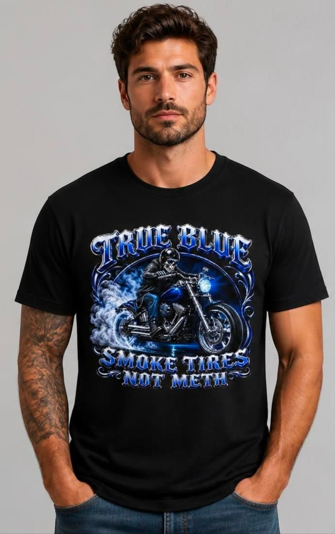 TRUE BLUE SMOKE TIRES TEE