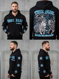 TRUE BLUE "SADDLE IP, BUTTERCUP" PATCHED ZIP UP HOODIE