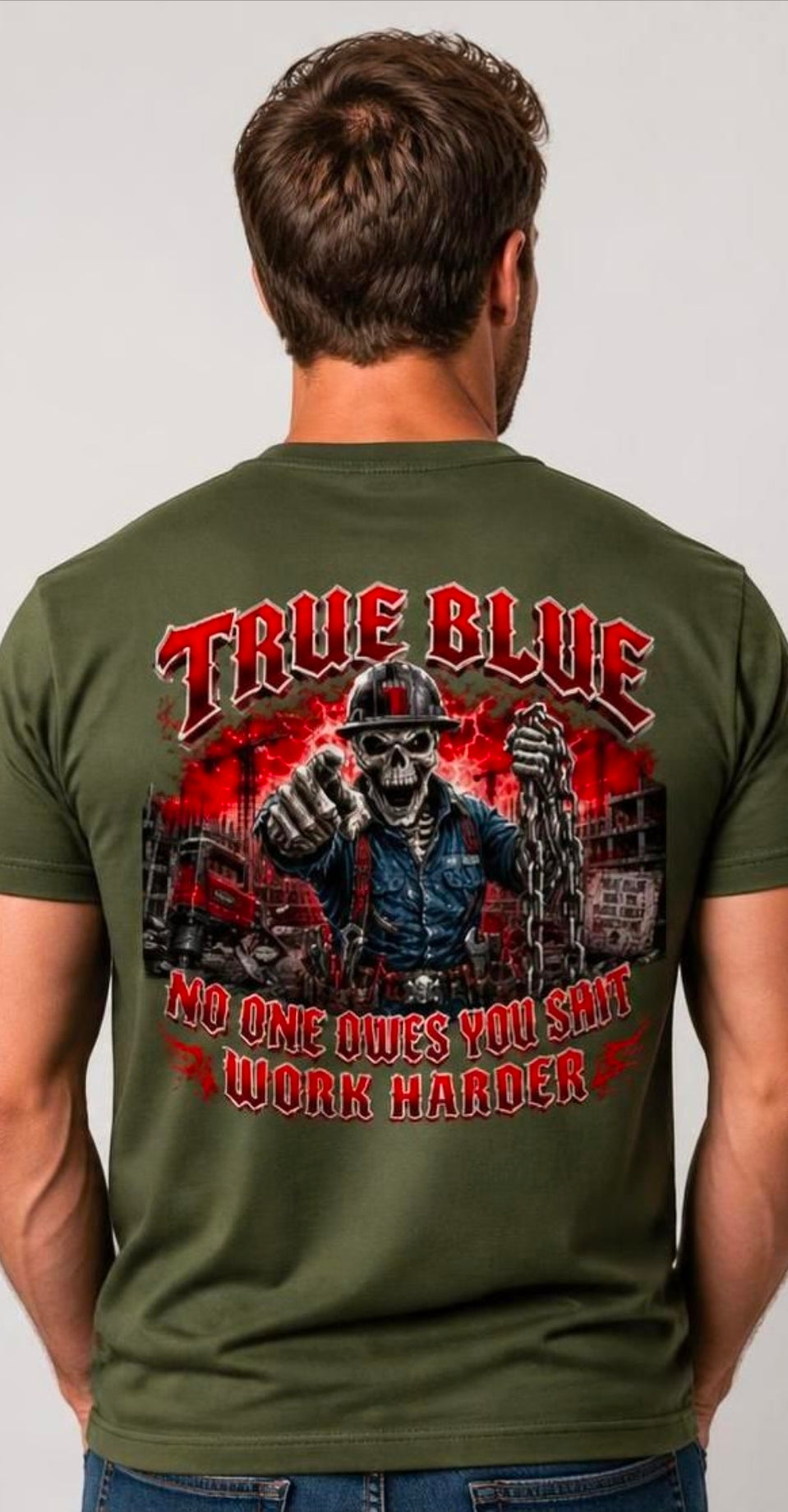 TRUE BLUE WORL HARDER TEE