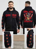 TRUE BLUE "RAT IT UP" PATCHED ZIP UP HOODIE