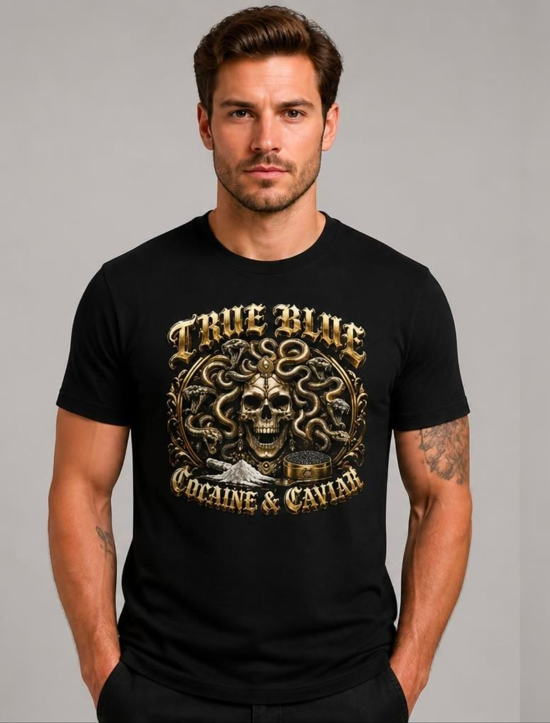 TRUE BLUE COCAINE & CAVIAR TEE