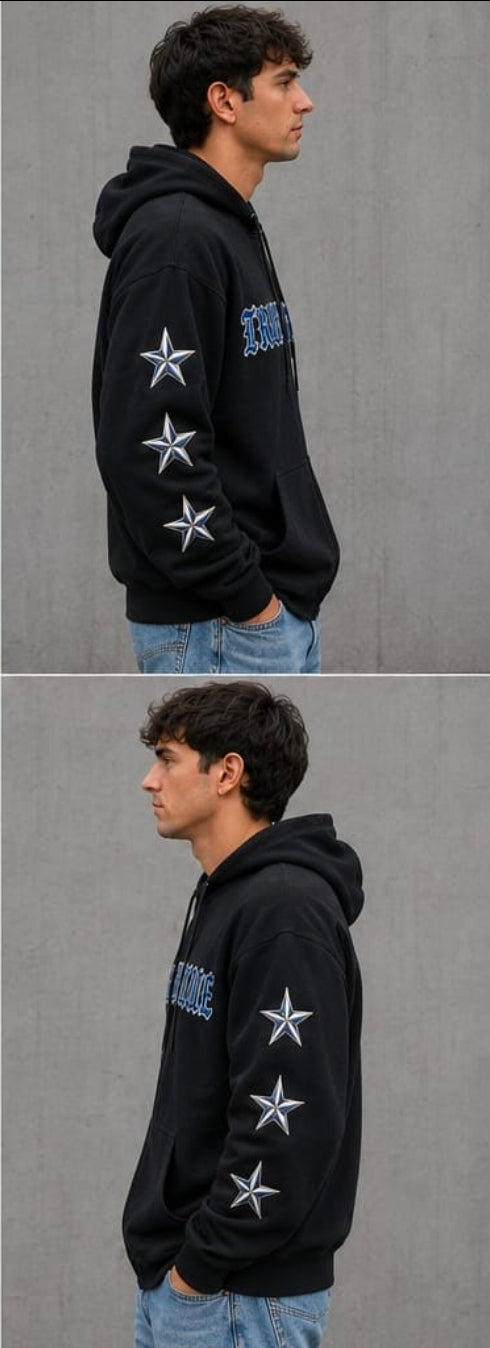 TRUE BLUE "TRAPPERS" PATCHED ZIP UP HOODIE