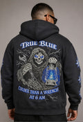 TRUE BLUE "COLDER THAN A WRENCH" PATCHED ZIP UP HOODIE